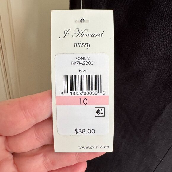 J. Howard Women's Black and White Sleeveless Fit and Flare Dress - Sz 10 - Picture 6 of 9